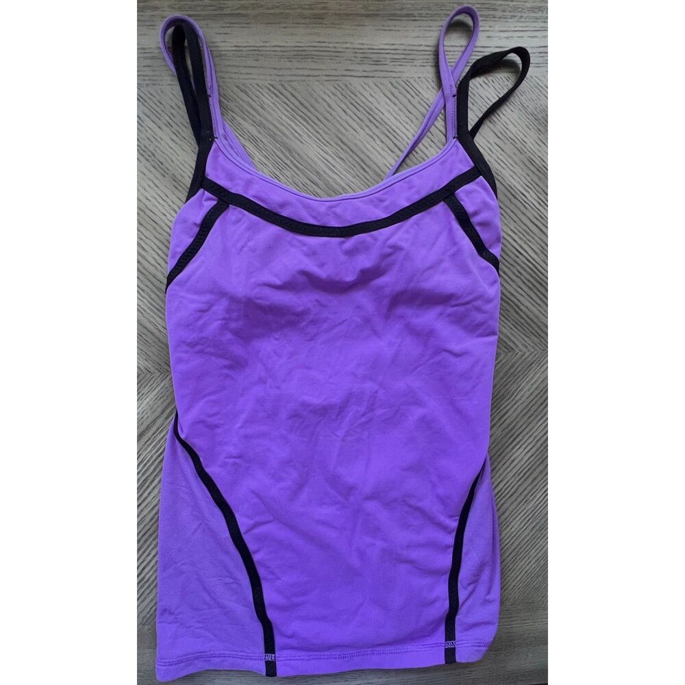 Lululemon Purple & Black Ignite Open Back Tank Size 6